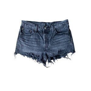 Levi's 501 Denim Button Fly Cut Off Distressed Jean Shorts